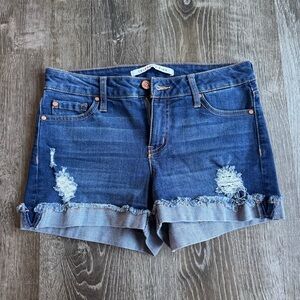 Celebrity Pink Women's Blue Distressed Jean Shorts